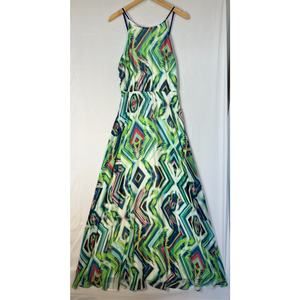 Kut From The Kloth Maxi Dress Womens Size 6 Tank Lined Sleeveless Green Blue NEW